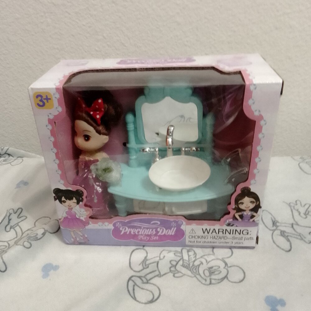 "Precious Doll Play Set, Doll With Sink Set